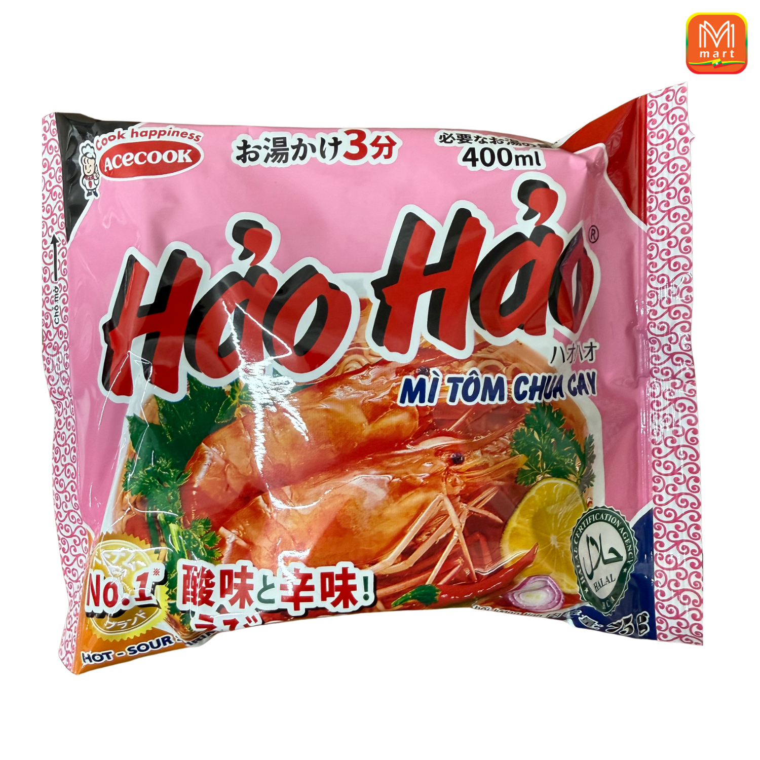 Acekook Hao Hao Hot Sour Shrimp Flavour 75g - Product | MM-Mart Japan